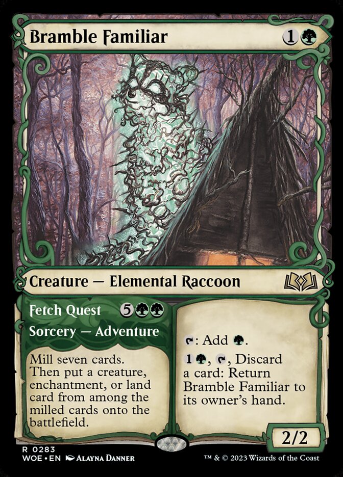 Bramble Familiar // Fetch Quest – Moon MTG