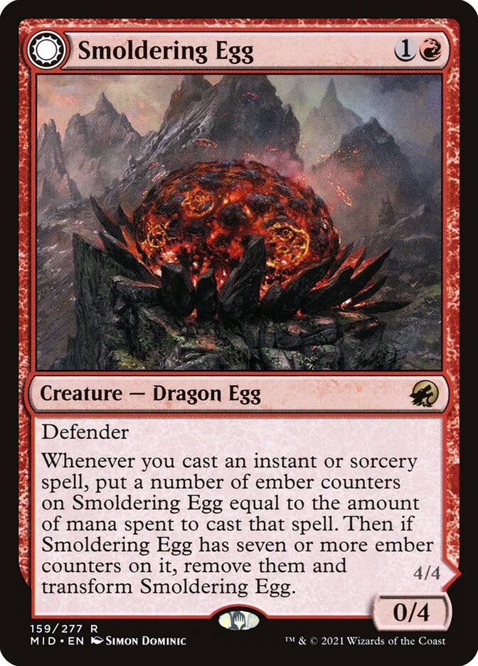 Smoldering Egg // Ashmouth Dragon mid 159