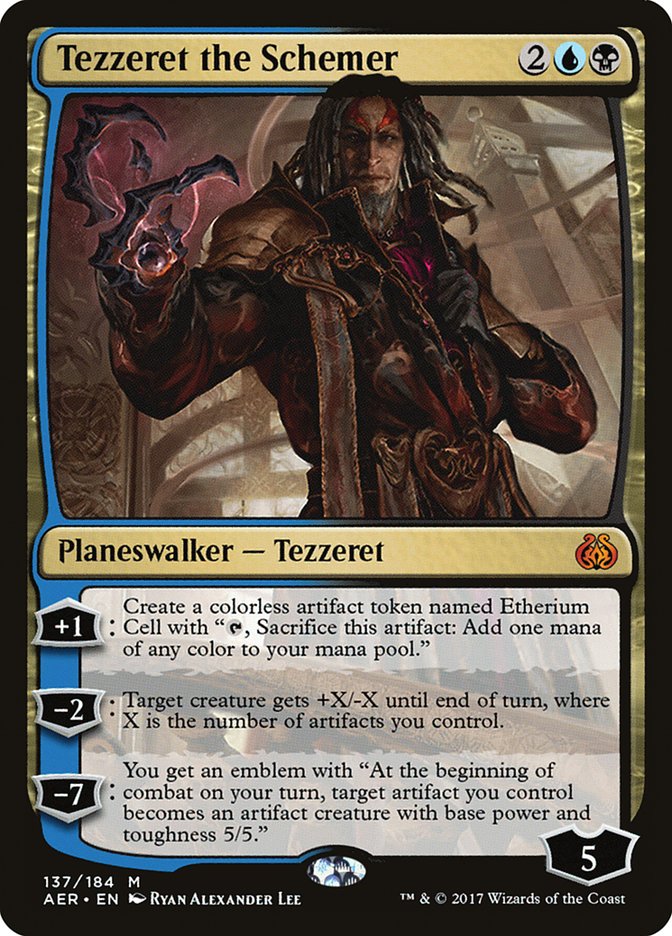 mtg tezzeret cards Tezzeret, Cruel Captain #287 Holo from Edge of Eternities (EOE) Proxy where X is the number of artifacts you control Tezzeret the Schemer