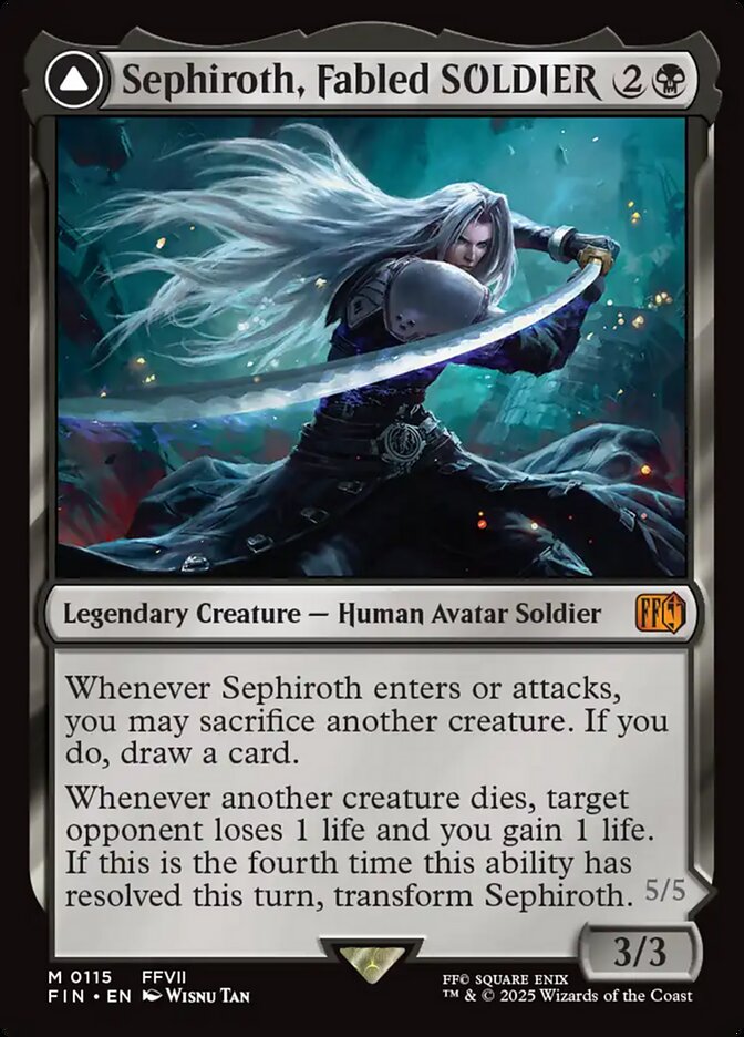 Sephiroth, Fabled SOLDIER // Sephiroth, One-Winged Angel fin 115