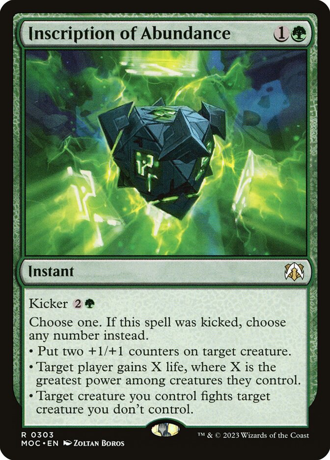 Inscription of Abundance moc 303