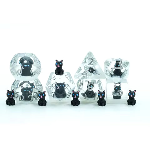 Black Cat Resin Dice Set
