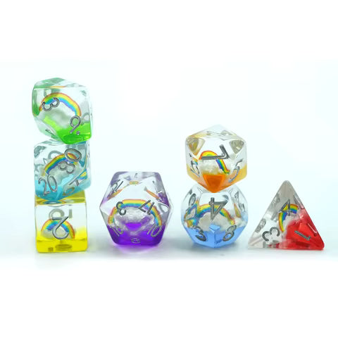 Rainbow Colorful Resin Dice Set