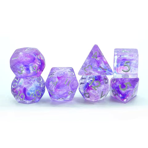 Purple Galaxy Resin Dice Set