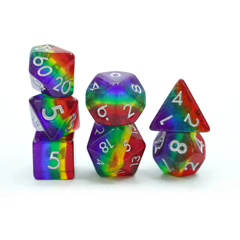 Rainbow Resin Dice Set