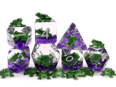 Purple Frog Resin Dice Set