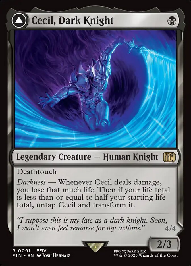 Cecil, Dark Knight // Cecil, Redeemed Paladin fin 91
