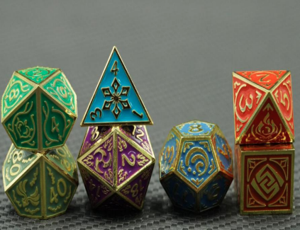 Seven Elements Metal Dice Set Light