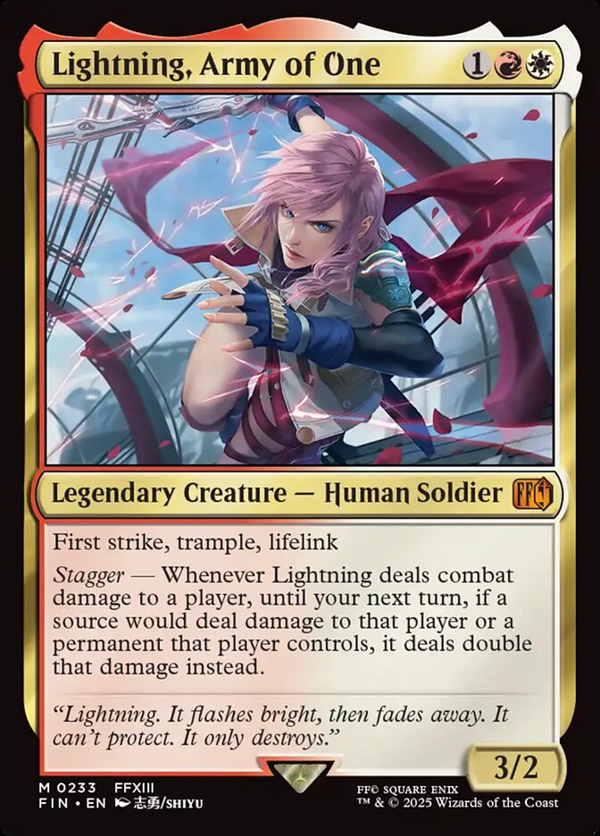 Lightning, Army of One fin 233