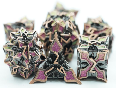 Leaf Metal Dice Set Purple Gold Mica