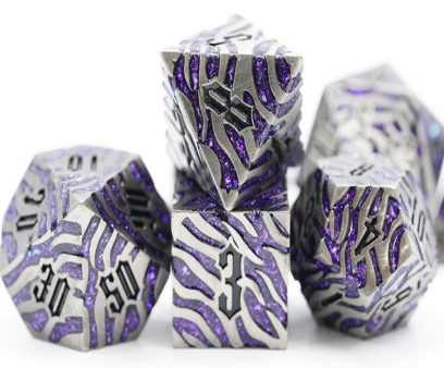 Tiger Metal Dice Set Purple Mica