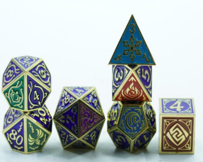 Seven Elements Metal Dice Set Dark