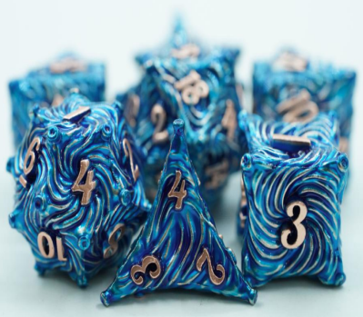 Tornado Metal Dice Set Blue