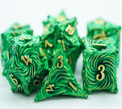 Tornado Metal Dice Set Green