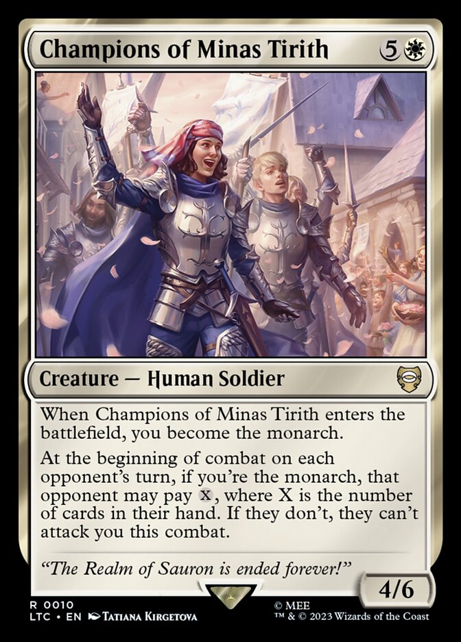 minas tirith mtg card Champions of earth (LTR) #420 Illustrated by Tyler Jacobson Magic MTG Lord of the Rings