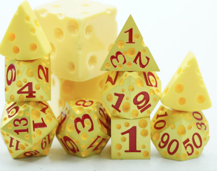Metal Cheese Dice Set