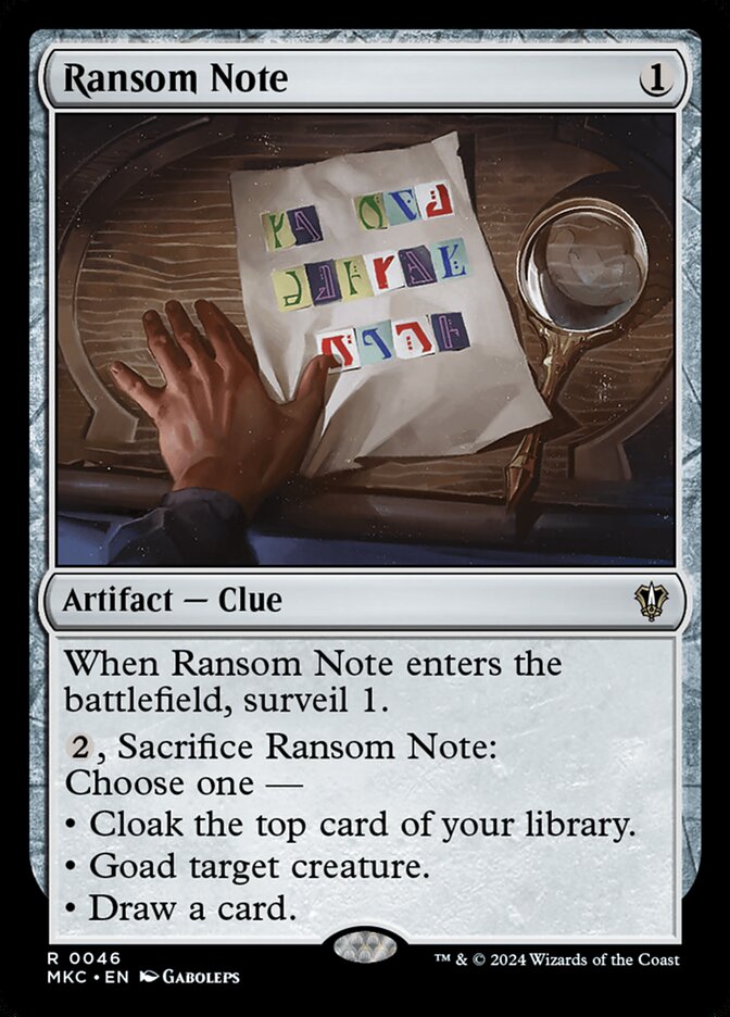 Ransom Note mkc 46