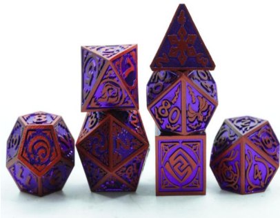 Seven Elements Metal Dice Set Purple