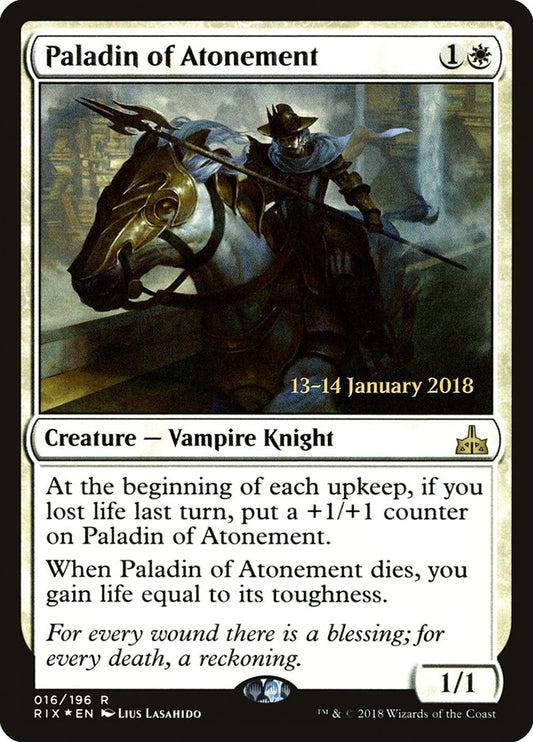 Paladin of Atonement prix 16s