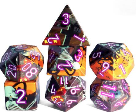 Neon Necro Acrylic Dice Set