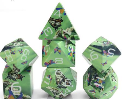 Enchanted Garden Acrylic Dice Set