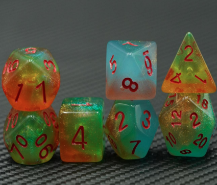 Glow in the Dark Acrylic Dice Set 3 Colour Red