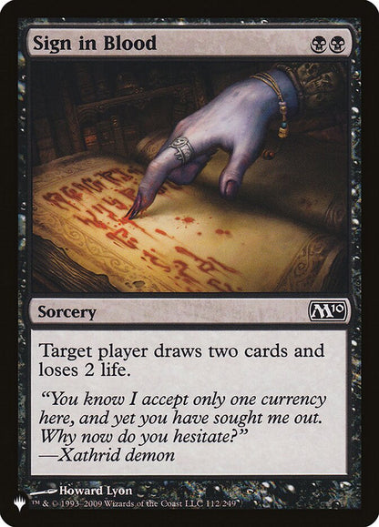 Sign in Blood plst M10-112