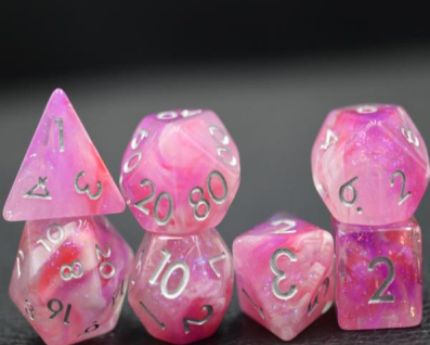 Pink Vapor Acrylic Dice Set