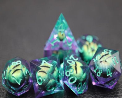 Liquid Moving Eye Resin Dice Set