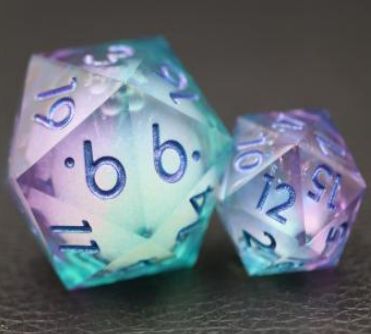 Liquid Purple Green Oversized 33mm Resin D20