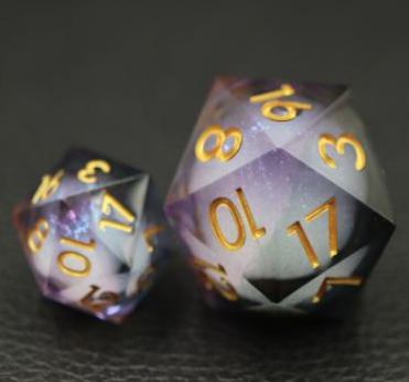 Liquid Black Purple Oversized 33mm Resin D20