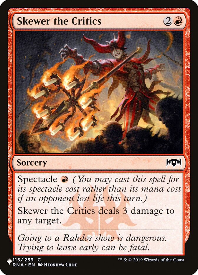 Skewer the Critics plst RNA-115