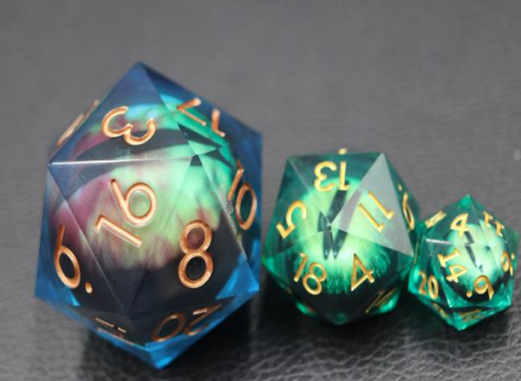 Liquid Moving Eye Oversized 50mm Resin D20 Blue