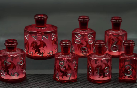 Bottle Liquid Red Dragon Dice Set