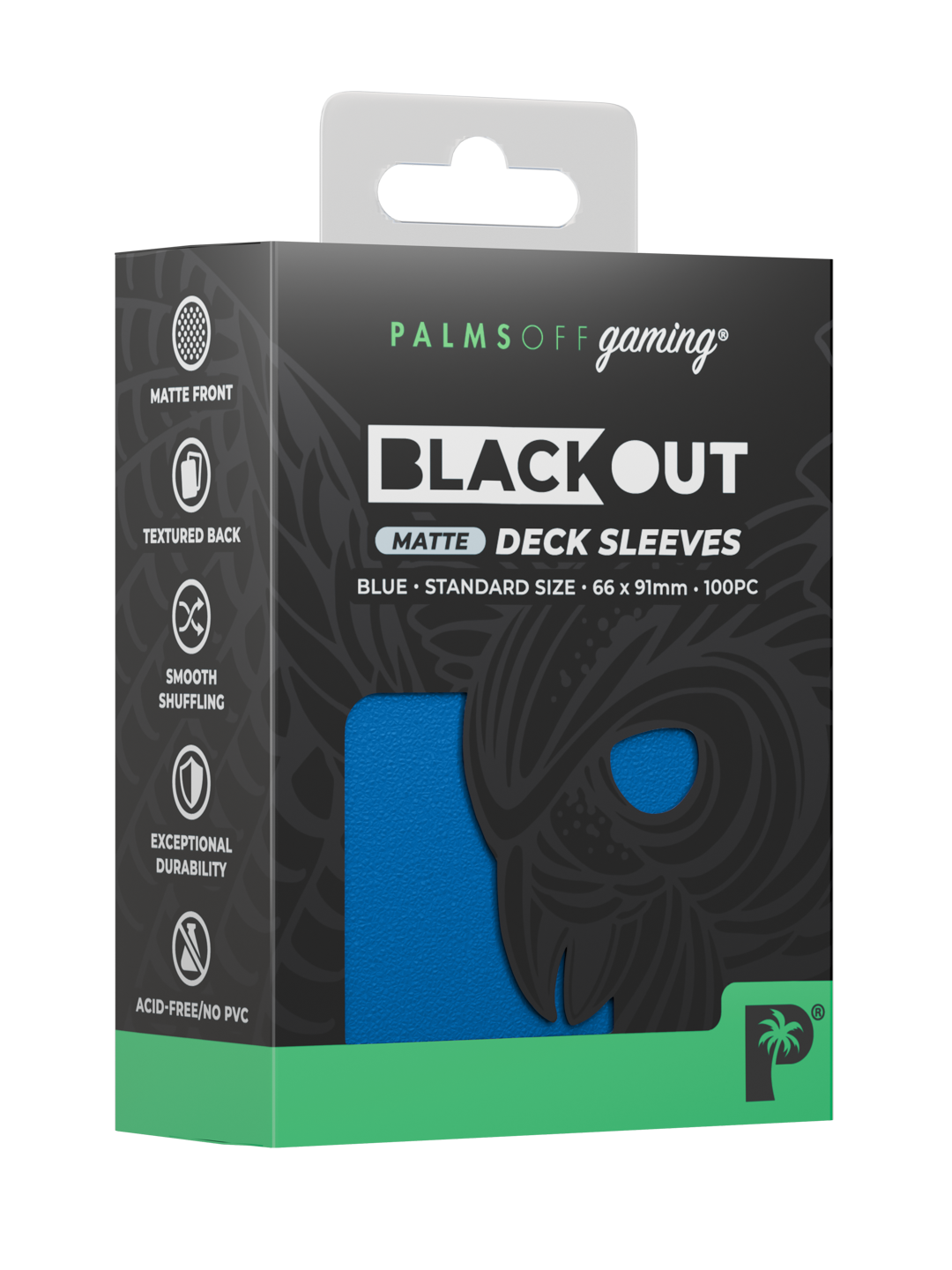 Palms Off - Blackout Deck Sleeves - Standard Size - Blue