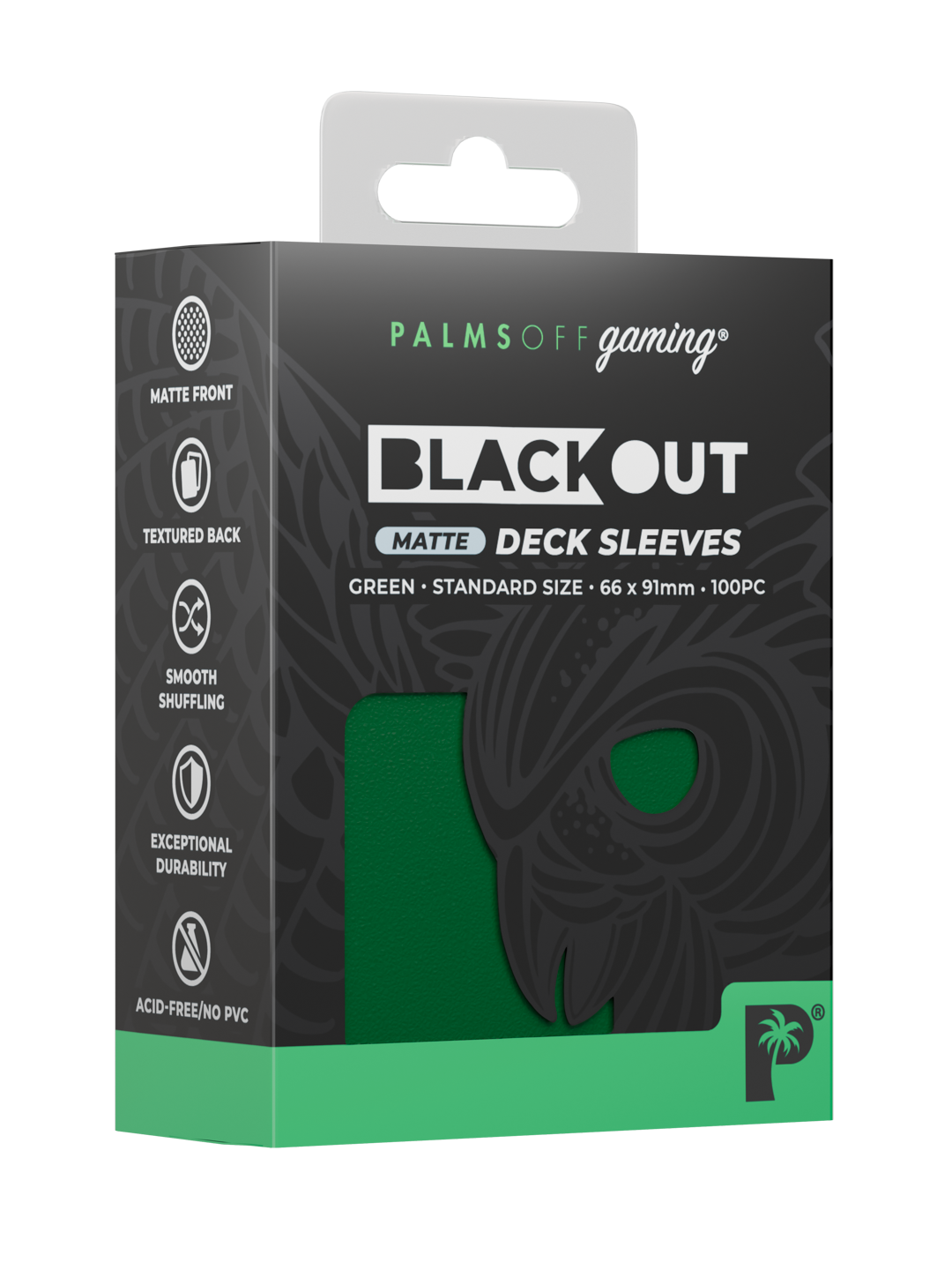 Palms Off - Blackout Deck Sleeves - Standard Size - Green