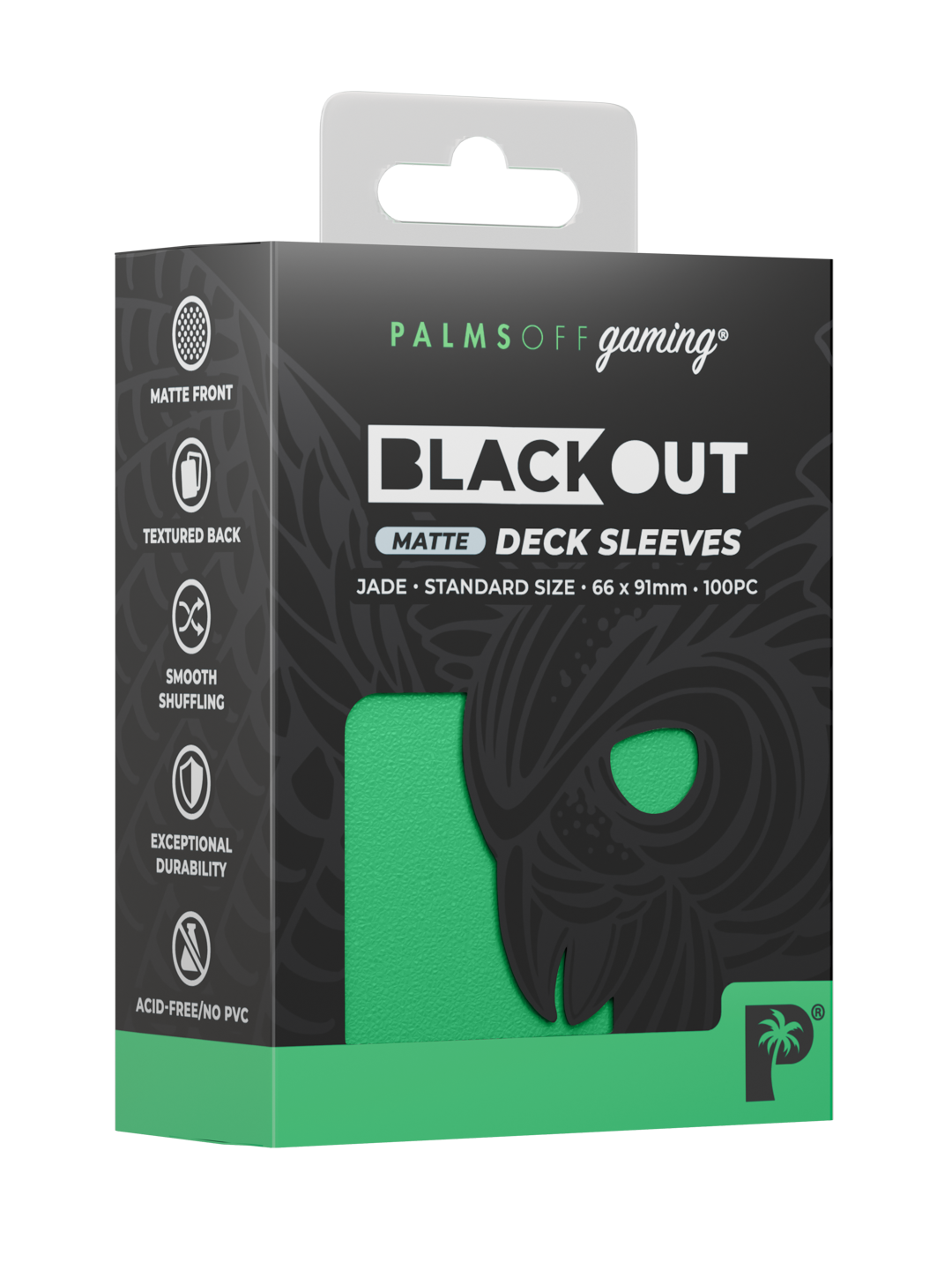 Palms Off - Blackout Deck Sleeves - Standard Size - Jade