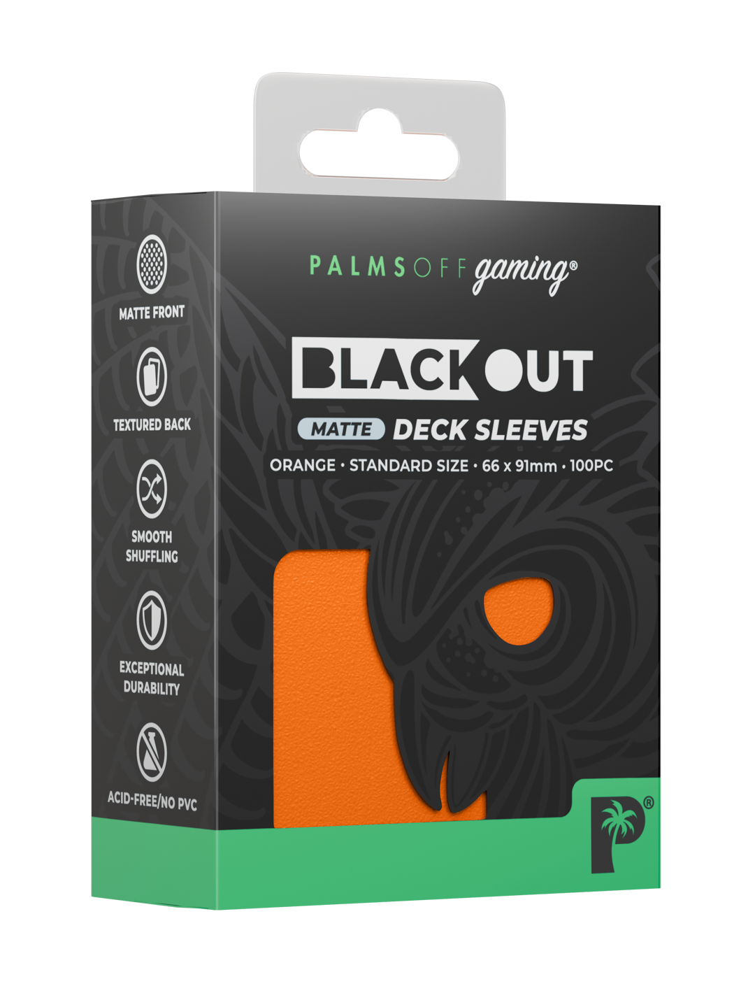 Palms Off - Blackout Deck Sleeves - Standard Size - Orange