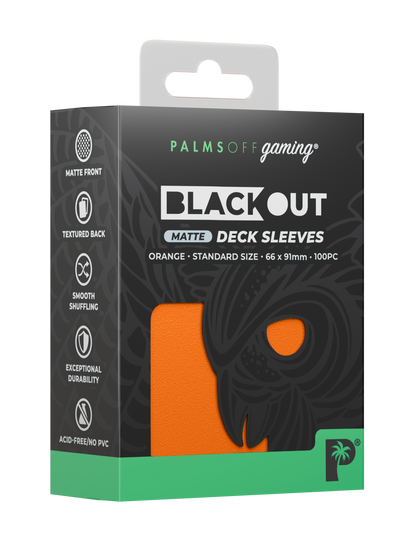 Palms Off - Blackout Deck Sleeves - Standard Size - Orange