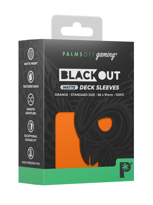 Palms Off - Blackout Deck Sleeves - Standard Size - Orange
