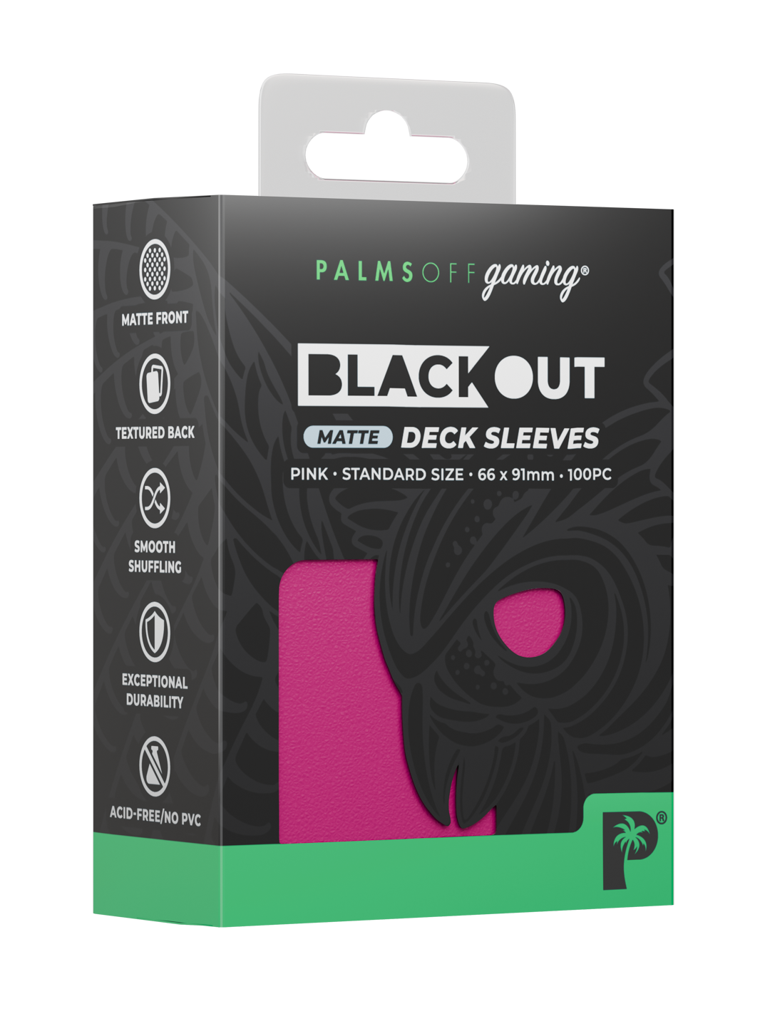 Palms Off - Blackout Deck Sleeves - Standard Size - Pink