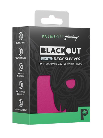 Palms Off - Blackout Deck Sleeves - Standard Size - Pink