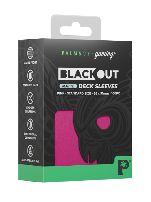 Palms Off - Blackout Deck Sleeves - Standard Size - Pink