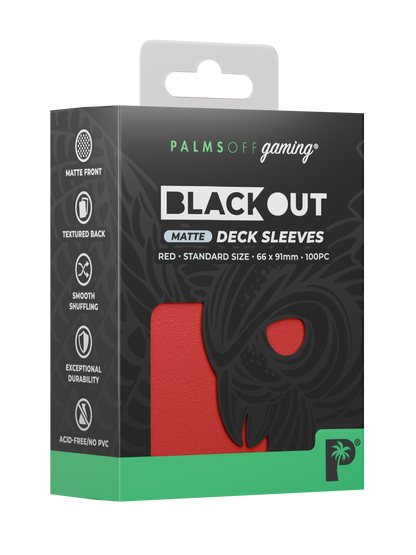 Palms Off - Blackout Deck Sleeves - Standard Size - Red