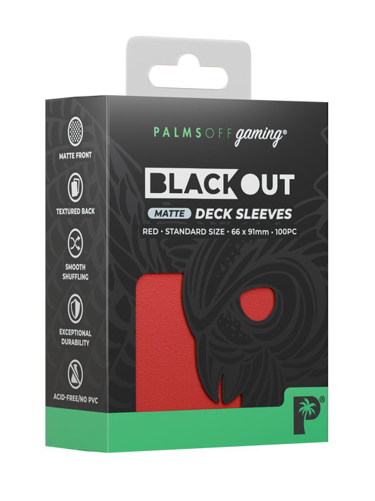 Palms Off - Blackout Deck Sleeves - Standard Size - Red