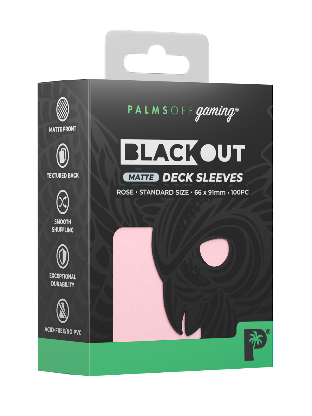 Palms Off - Blackout Deck Sleeves - Standard Size - Rose