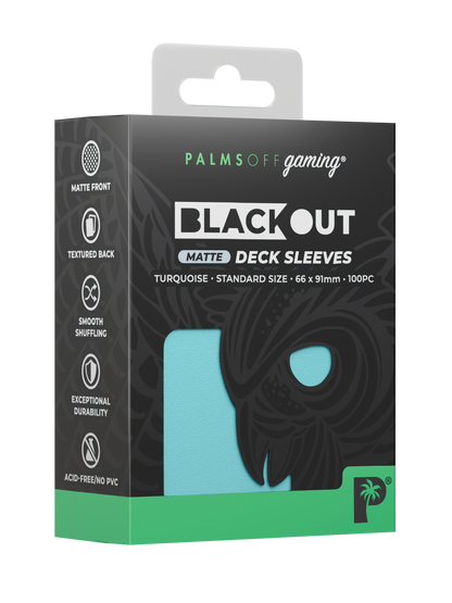 Palms Off - Blackout Deck Sleeves - Standard Size - Turquoise