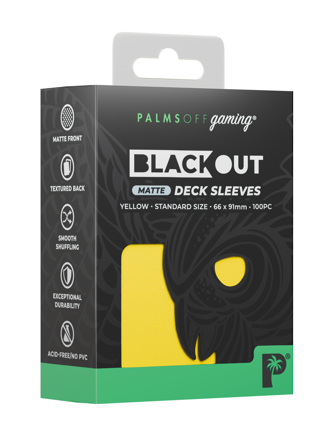 Palms Off - Blackout Deck Sleeves - Standard Size - Yellow