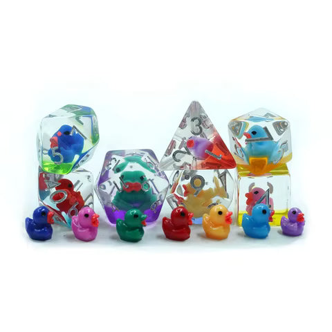 Rainbow Duck Resin Dice Set