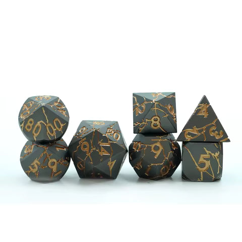 Black Gold Metal Dice Set